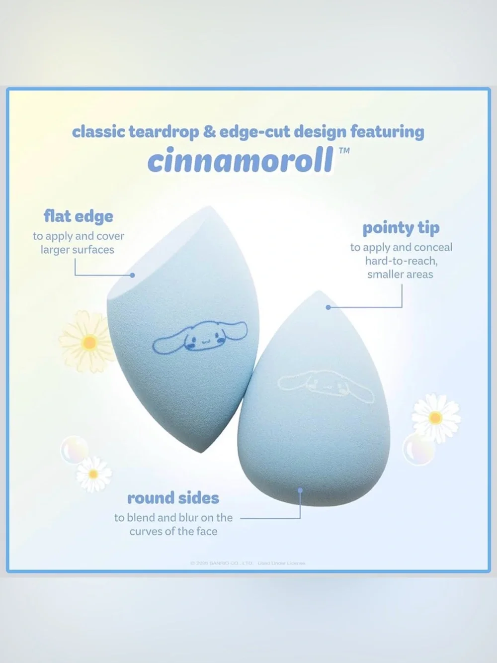 Sanrio Cinnamoroll Light Blue Makeup Sponge Duo